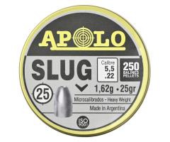 Пули полнотелые Apolo Slug 5,5 мм, 1,62 г 250 штук