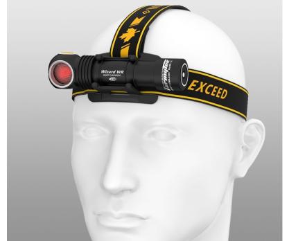 Фонарь налобный Armytek Wizard WR Magnet USB+18650 (красный-белый, 1300 лм)