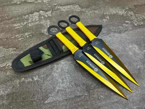 Набор метательных ножей Boker М819 3 ножа, жёлтый