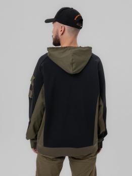 Толстовка мужская Remington New Town Black/Beige (черный/тёмно-зеленый)